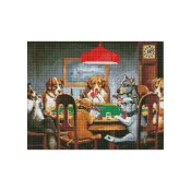 Алмазна мозаїка 'Собаки грають в покер' 40х50 АМО7509 