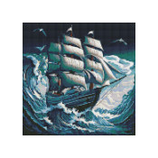 Алмазна мозаїка Ідейка - Шторм на морі 40х40см (АМО7720) 