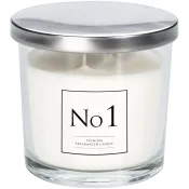 Ароматична свічка Bispol в скляному свічнику з металевою кришкою  Premium Fragranced Candle №1 (snp100-001) 