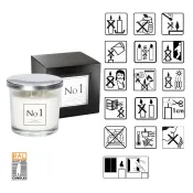 Ароматична свічка Bispol в скляному свічнику з металевою кришкою  Premium Fragranced Candle №1 (snp100-001) 