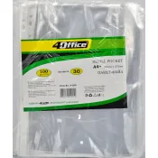 Набір файлів-кишень 4Office А4 + 30 мкм глянцевий прозорий 100 штук (4-200) 