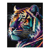 Картина за номерами Ідейка Фантастичний тигр (з фарбами металік) 40х50 см KHO6527 