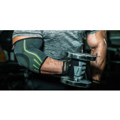 Компресійний налокітник MadMax MFA-283 3D Compressive elbow support Dark grey/Neon green (1шт.) M  