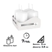 Набір свічок Bispol 4 штуки Білі (sw40/60-090) 