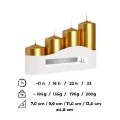 Набір свічок Bispol 4 шт. Золотий металік (sw50/4-213) 