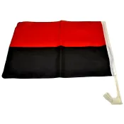 Прапор для автомобіля УПА червоно-чорний нейлон 30х45 см (зі штоком) 