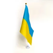 Прапорець України поліестер 14*21 на палочці з присоскою 