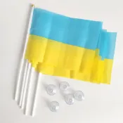 Прапорець України поліестер 14*21 на палочці з присоскою 