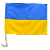Прапор України для автомобіля 30х45 см (зі штоком) габардин 
