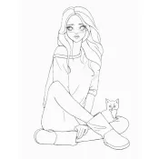 Розмальовка #girls#fashion#cats 