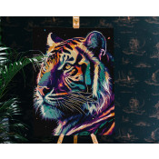 Картина за номерами Ідейка Фантастичний тигр (з фарбами металік) 40х50 см KHO6527 