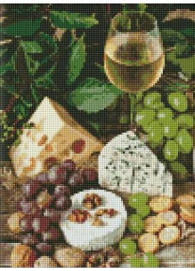 Алмазна мозаїка - Біле вино із сиром 30х40 (АМО7378)