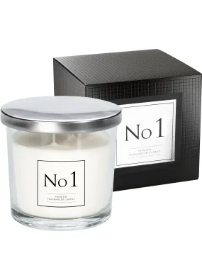 Ароматична свічка Bispol в скляному свічнику з металевою кришкою  Premium Fragranced Candle №1 (snp100-001)