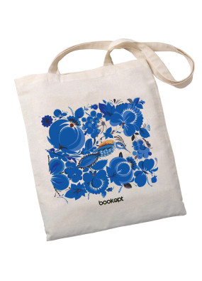 Екошопер Bookopt Петриківський розпис - Сині квіти (BK4001)