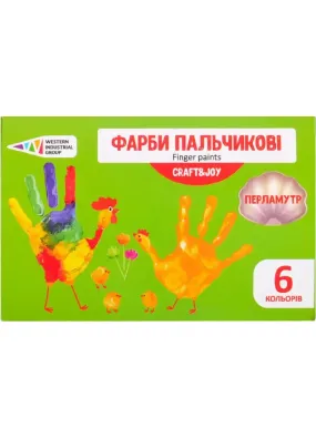 Фарби пальчикові ГАММA Craft&JOY, 6 кольорів, 40 мл 322075/Cr