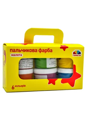 Фарби пальчикові ГАММА`UA Малята, 6 кольорів, 60 мл (100401)