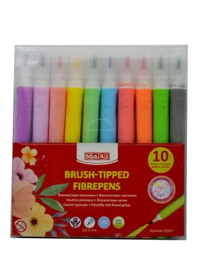 Фломастери-пензлики BRUSH-TIPPED Jumbo, 10 пастельних кольорів, лінія 0,5-6 мм MX15237