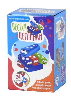 Настільна гра Веселі Цеглинки UKB-B 0040 (24) Fun Game 24 деталі, українською мовою, в коробці (96256)