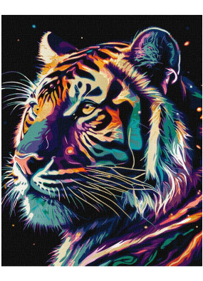 Картина за номерами Ідейка Фантастичний тигр (з фарбами металік) 40х50 см KHO6527