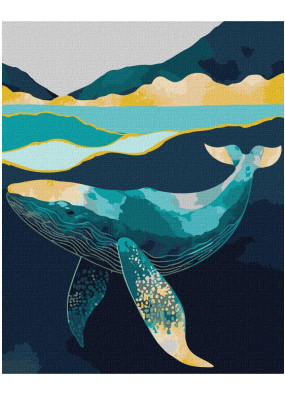 Картина за номерами Ідейка Витончений кит (з фарбами металік) 40х50 см KHO6522