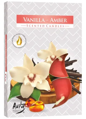 Набір свічок Bispol 6 штук з запахом: Ваніль-Янтар (P15-355)