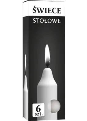 Набір свічок столових  Bispol s1-66 Білі (6 шт.)