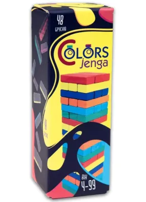 Настільна гра Strateg Дженга Colors Jenga 48 брусків (30717)