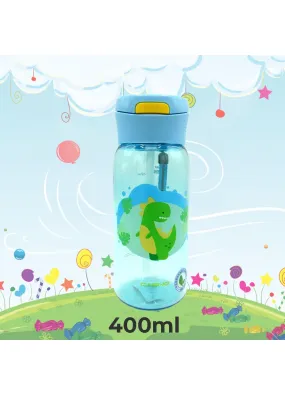 Пляшка для води CASNO 400 мл KXN-1195 Блакитна (Діно) з соломинкою 