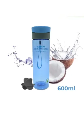 Пляшка для води CASNO 600 мл KXN-1145 Блакитна + пластиковий вінчик 