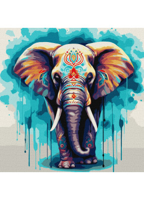 Картина за номерами Ідейка Чудовий слон 40х40 см КНО6558