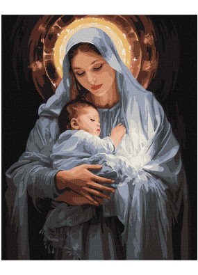 Картина за номерами Ідейка Ніжність матері з фарбами металік KHO8413 40х50 см