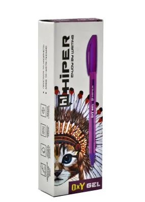 Ручка фіолетова гелева Hiper Oxy Gel 0.6 мм (10 штук в упаковці)
