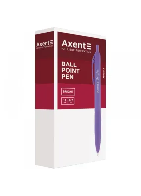 Ручка кулькова автоматична, Bright, синя, AB1079-02-A,  AXENT (упаковка 12 шт.)