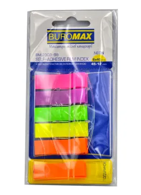 Стікери-закладки пластикові Buromax Neon 5+1 колір по 40 аркушів (BM.2303-98)