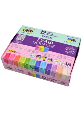 Фарби гуашеві ZiBi PASTEL KIDS Line 12 кольорів x 20ml (ZB.6692)