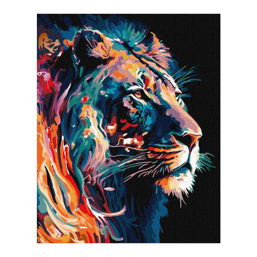 Картина за номерами Ідейка Граціозний лев (з фарбами металік) 40х50 см KHO6517