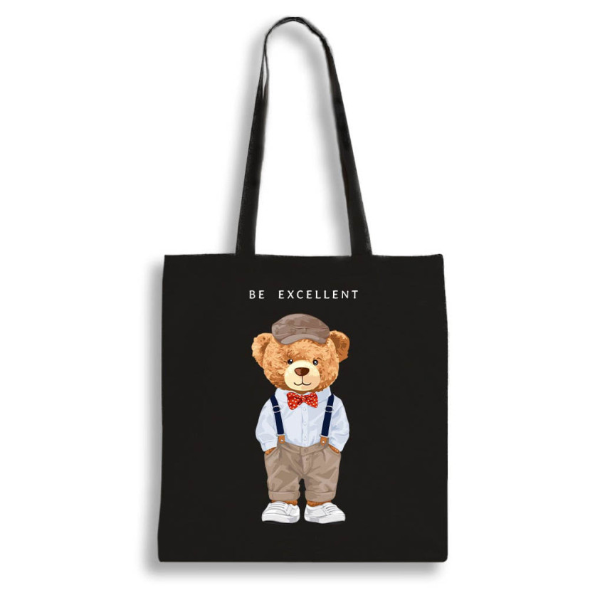 Екошопер Bookopt Teddy Bear - Be Excellent чорний (ВК4057)