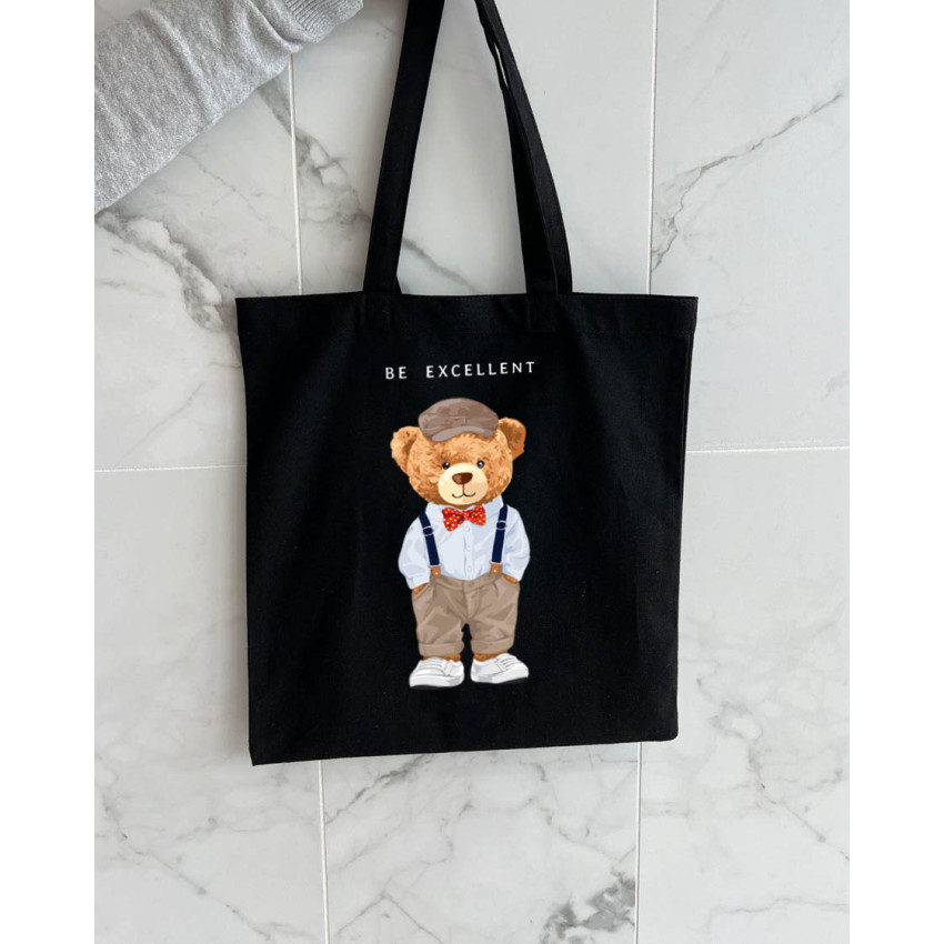Екошопер Bookopt Teddy Bear - Be Excellent чорний (ВК4057)