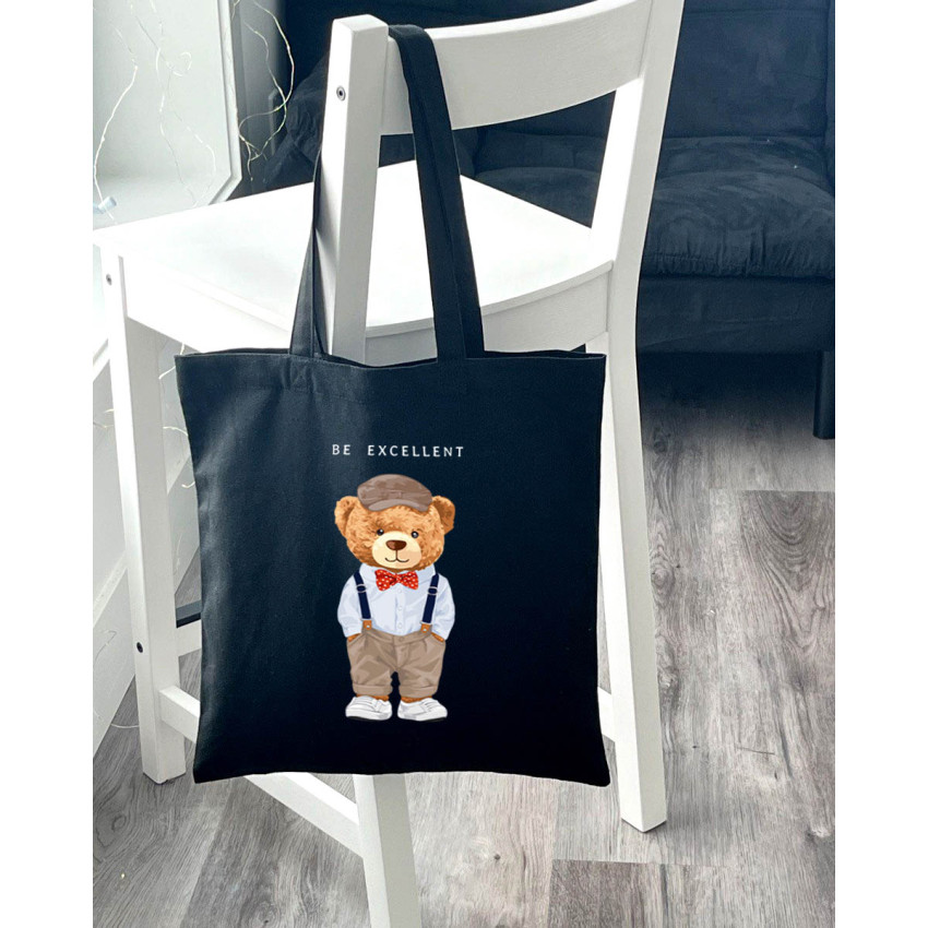 Екошопер Bookopt Teddy Bear - Be Excellent чорний (ВК4057)