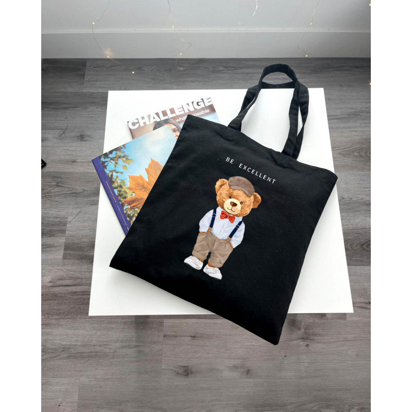Екошопер Bookopt Teddy Bear - Be Excellent чорний (ВК4057)