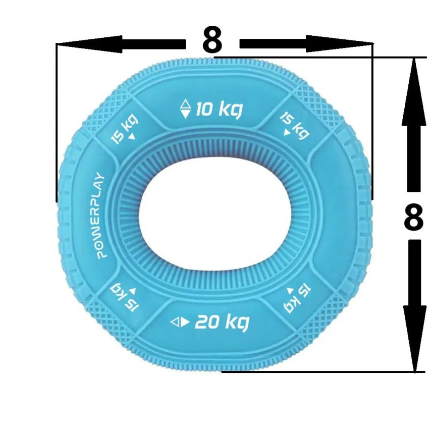 Еспандер кистьовий силіконовий PowerPlay PP-4331 Hand Grip Light 10-15-20 кг блакитний