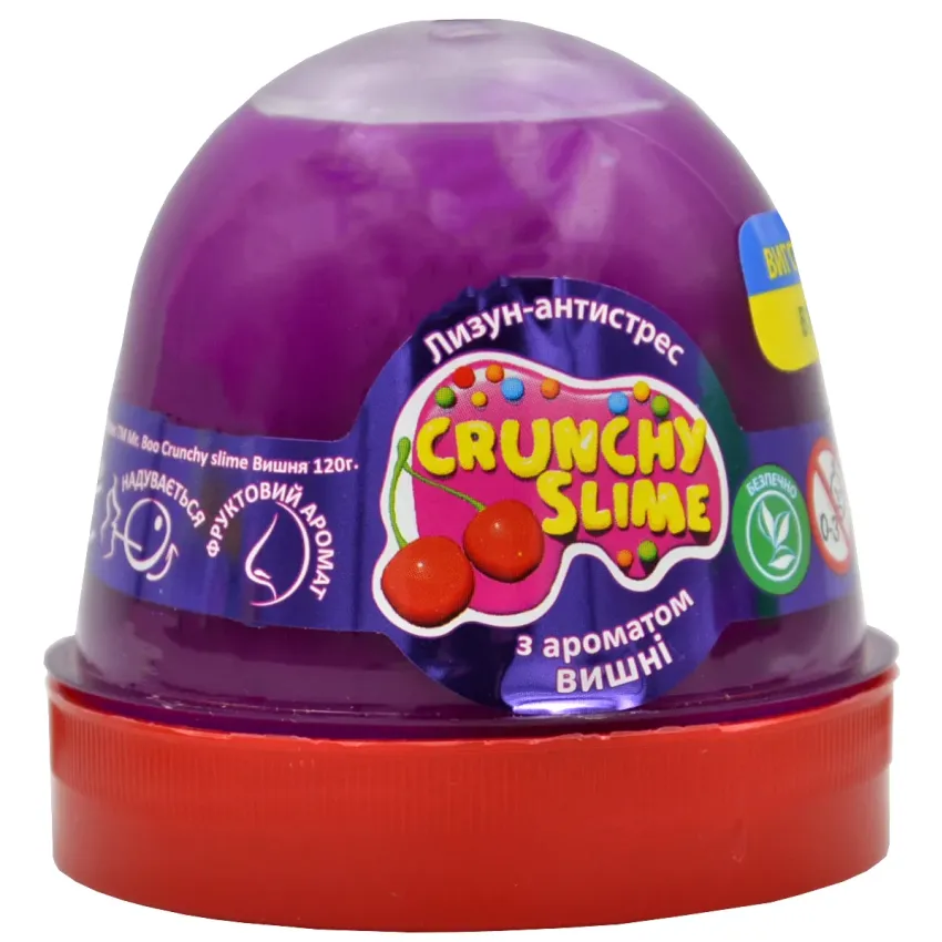 Лизун-антистрес Mr Boo Crunchy slime Вишня120 мл  (80084)