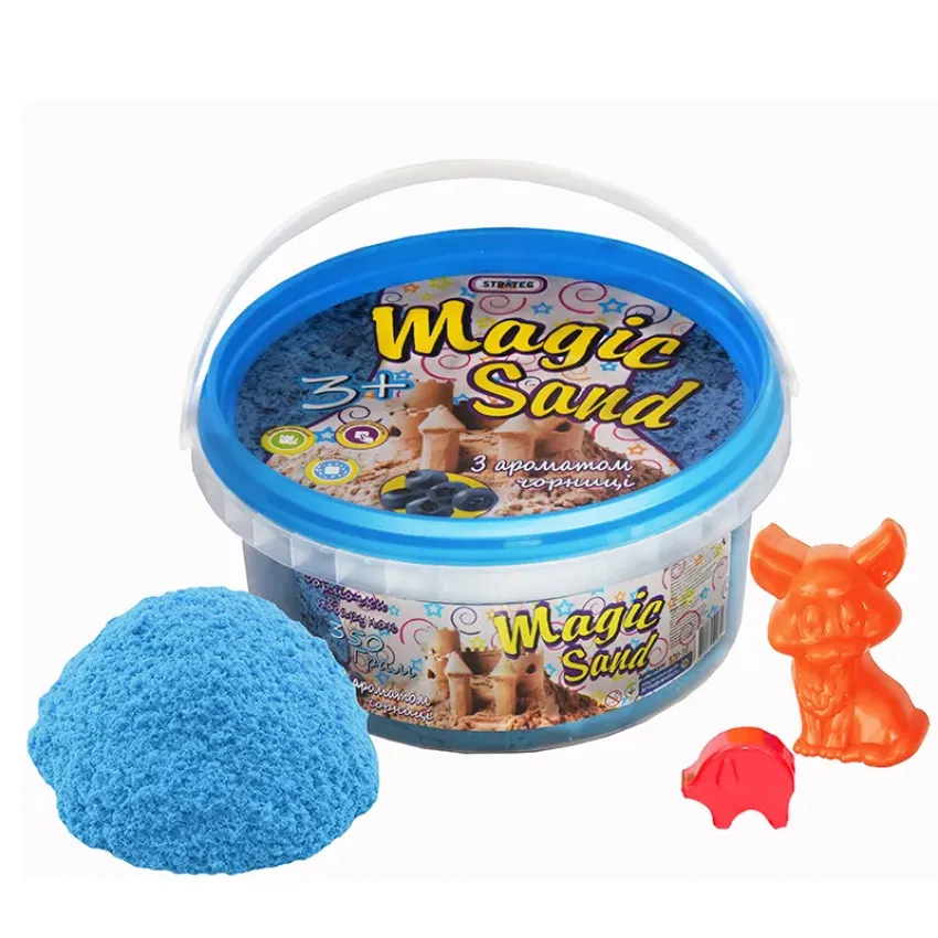 Magic sand блакитного кольору з ароматом чорниці відро 0,350 кг 370-10 Strateg