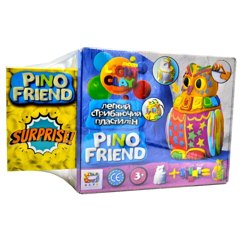 Набір легкого стрибаючого пластиліну Pino Friend Пуффі ТМ Moon light clay 70034 + Сюрприз