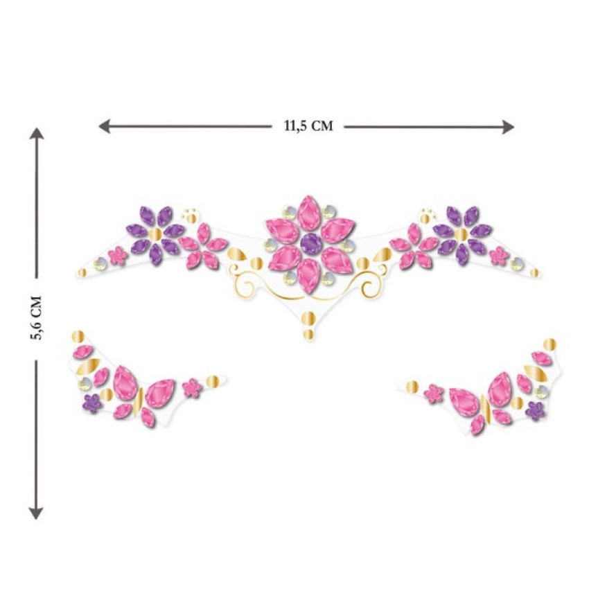 Набір наліпок на обличчя Avenir Квіточка діамантові стрази TS228224