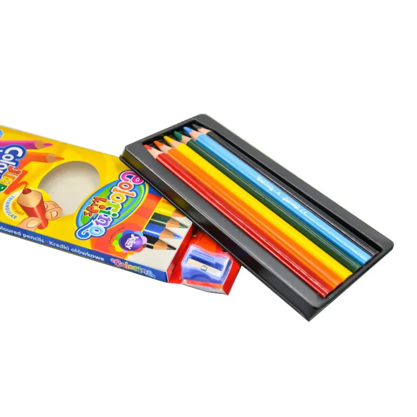 Олівці кольорові 6 кольорів з точилкою Jumbo Colorino 15516PTR