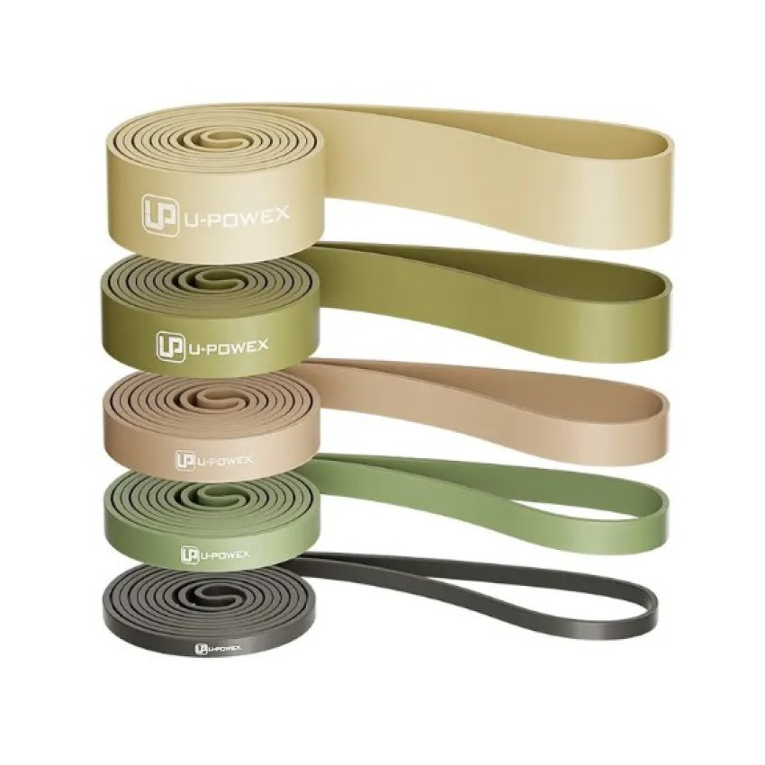 Резинові петлі для тренувань U-POWEX Pull up band set 5шт. (3.6-56.7kg) Olive