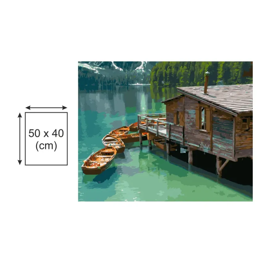 Картина по номерах Bookopt Будинок на озері 40х50 (BK1476)