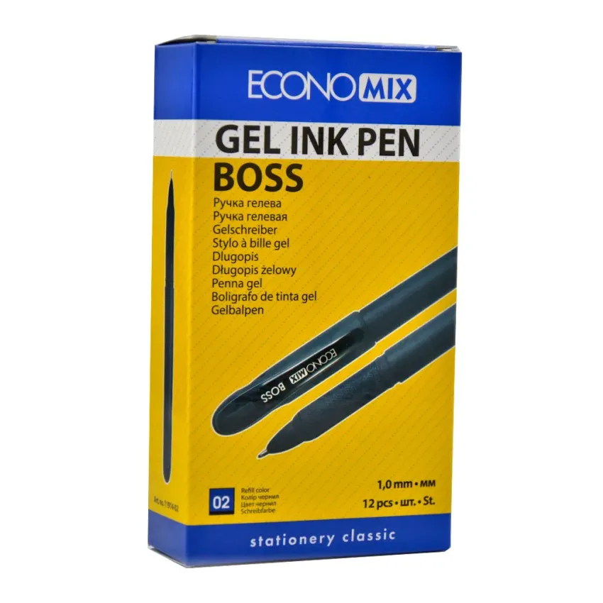Ручка синя гелева ECONOMIX Boss E11914-02