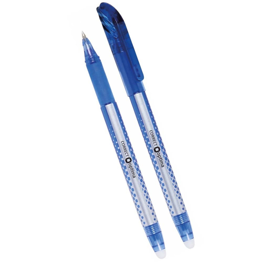 Ручка синя Optima Correct Пиши-стирай з гумкою №15744